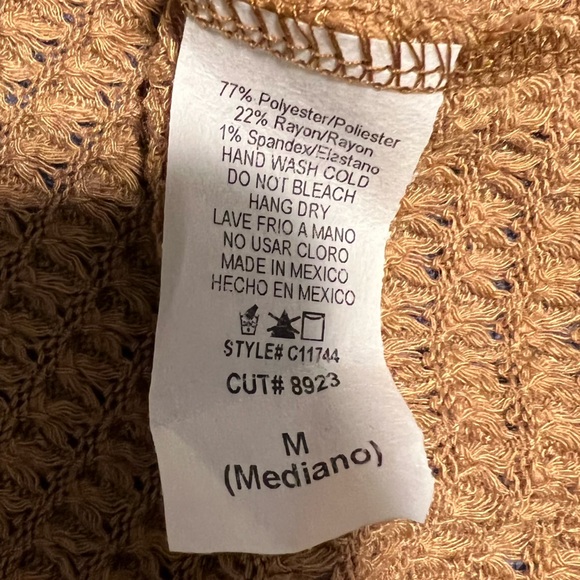 JODIFL Walnut Brown Waffle Knit Long Sleeve Top - Picture 6 of 10